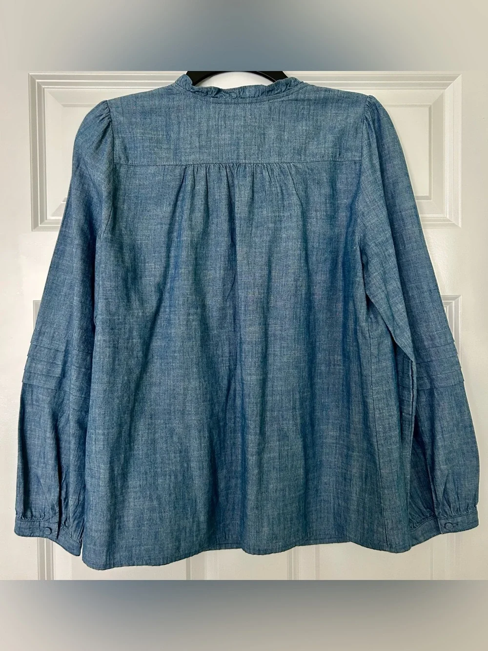 J. Crew Chambray Blue V-Neck Peasant Tunic